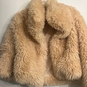 Women's Tan Faux Fur Jacket